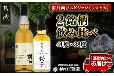 【柳田酒造】海外向けスピリッツ 2銘柄飲み比べセット ≪みやこんじょ特急便≫_AC-0753_(都城市) THE YANAGITA MIZUNARA(米国ラベル)　41度 SAKURAKO (EUラベル) 38度 蒸留酒 アルコール 伝統製法 定番焼酎 ウオッカ