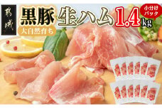 黒豚生ハム1.4kg_MJ-2519_(都城市) 宮崎県産 黒豚 豚肉 豚生ハム 120g×12パック 生ハム 小分け パック 都城産 黒豚 豚肉 加工品 食品 つまみ 酒のお供 酒の肴