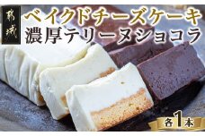 ベイクドチーズケーキ＆濃厚テリーヌショコラセット_AA-C219_(都城市) カカオ分72％ チョコレート ヨーグルトの酸味 クリームチーズ 洋菓子 お菓子 スイーツ 四角いケーキ 冷凍 おやつ ショコラケーキ