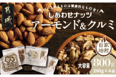 アーモンド&クルミ800gセット_LD-9001_(都城市) タマチャンショップ アーモンド 200g×2袋 クルミ 200g×2袋 ナッツ おやつ おつまみ 無添加 800g 1.6kg セット おやつ おつまみ 料理