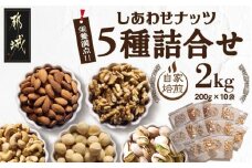 栄養豊富!ナッツ5種詰合せ2kg_MJ-9017_(都城市) タマチャンショップ ナッツ 5種 アーモンド クルミ カシューナッツ マカデミアナッツ ピスタチオ 各200g×2袋 おやつ おつまみ 栄養 料理 美容 健康 サラダ お菓子 ヨーグルト