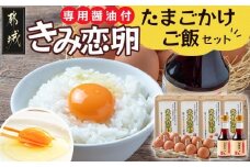 「きみ恋卵」たまごかけご飯セット_11-2904_(都城市) きみ恋卵 Ｍサイズ 醤油 たまごかけご飯専用醤油「玉子ちゃん」 甘口 卵かけご飯 朝ごはん 朝食