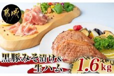 黒豚みそ漬け＆生ハム1.6kg_AC-2512_(都城市) 都城産黒豚味噌漬け 100g×10枚 生ハム 120g×5パック 計1.6キロ ポーク 真空パック 小分けパック セット おつまみ 肴 おかず ご飯のお供 簡単便利 豚肉