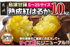 島津甘藷　熟成紅はるか 10kg(S～2S)_AA-A701-m_(都城市) 島津甘藷 紅はるか 10kg サイズ未選別 Ｓ～２Ｓ 熟成 芋 定番 焼き芋 アウトドア おやつ お菓子作り 料理