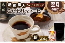 焙煎職人こだわりのコーヒー【粉】250g 小分けパック(ジッパー・バルブ付) 中深煎り※ポスト投函≪かんたんドリップ30枚付≫_LB-3301_(都城市) コーヒー粉 250g×1パック 少量パック ドリップ ジッパー・バルブ付き 保存に便利 中挽き ポスト投函 珈琲