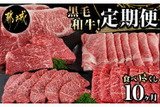 黒毛和牛食べ尽くし10ヶ月定期便_TAC10-4201_(都城市)  黒毛和牛 しゃぶしゃぶ 焼肉 ステーキ すき焼き 牛すじ 10ヶ月間毎月お届け 定期便 牛肉 急速冷凍