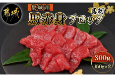 都城産馬赤身ブロック300g_AO-0102_(都城市)馬刺 都城産馬刺 真空 赤身ブロック 150g×2 醤油 生姜の小袋付き