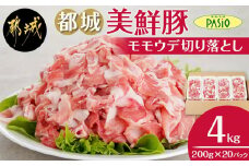都城美鮮豚切り落とし4kgセット(200g×20パック)_MJ-5402_(都城市)都城美鮮豚 モモウデ 切り落とし 200g×20パック 焼きそば 炒め物 丼もの