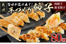 旨味が溢れ出す☆手づくり餃子(肉・海老)80個入り_AA-5403_(都城市) 宮崎餃子 餃子 肉 海老 80個 手づくり