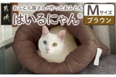 【ブラウン】ねこのおふとん「はいるにゃん(R)」Mサイズ_11-J201-br_(都城市) ねこのおふとん Mサイズ 幅50cm 長さ55cm ブラウン 日本製