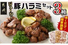 ジューシー豚ハラミ3種セット≪塩胡椒・味噌・にんにく醤油≫_11-9202_(都城市) 豚ハラミ 豚 ハラミ 生 塩胡椒 味噌 にんにく醤油 150g 3袋 希少部位