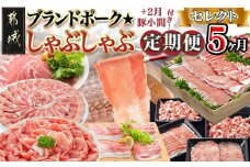 【セレクト定期便】ブランドポーク☆しゃぶしゃぶ+2月豚小間付き☆定期便(5ヶ月)≪2026年お届け≫_T60-MY03_(都城市) 定期便 しゃぶしゃぶ クイーンハーブ豚 ウデモモ ゆずポーク ブランド豚 豚小間付き