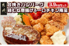 和牛入り合挽きハンバーグ&鶏むね唐揚げ&一口チキン南蛮 3.9kgセット_21-9201_(都城市) 宮崎県産 和牛 合挽 ハンバーグ 国産鶏 むね唐揚 宮崎県産鶏 一口チキン南蛮 オリジナルタルタルソース