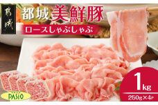 都城美鮮豚ロースしゃぶしゃぶ1kg(250g×4パック)_AA-5408_(都城市) 豚肉 ミルフィーユ鍋 しゃぶしゃぶ 炒め物 丼物 アレンジ豊富 パック詰め 