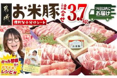 お米豚3.7kgセット≪みやこんじょ快速便≫_23-3101-R_(都城市) 豚肉 豚ロース 豚こま切れ 豚バラ肉 豚肩ロース ブランド豚 小分け シート仕切り スライス肉 14日以内にお届け  ギャル曽根さんおすすめの豚肉返礼品