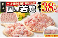 国産若鶏モモ3.85kg カット済!小分け真空パック_16-1401_(都城市) 国産 若鶏 モモ カット済 小分け 真空パック 3.85kg 国産 若鶏 切り身 