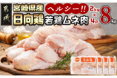 【業務用】日向鶏 若鶏ムネ肉8kg_AC-1514_(都城市) ムネ肉8kg 宮崎県産 日向鶏若鶏 大容量 冷凍 唐揚げ チキン南蛮