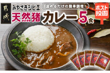 トプカ☆みやざきジビエ天然猪カレー5食セット※ポスト投函_LD-J905_(都城市) カレー専門店 手づくり イノシシ ジビエカレー 和風 レトルト ポスト投函