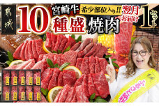 宮崎牛食べ比べ10種盛り焼肉セット_17-3102_(都城市) 都城産 宮崎牛 A4ランク 焼肉 セット 内モモ カタ トンビ ランプ ラムシン マルシン カメノコ イチボ マルカワ ミスジorトモサンカク 10種類 贈答用  ギャル曽根さんおすすめの牛肉返礼品