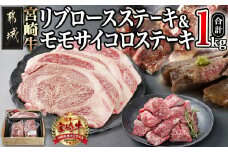 宮崎牛リブロースステーキ300g×2枚&モモサイコロステーキ200g×2袋_22-2501_(都城市) 都城産 宮崎牛 牛肉 霜降り ステーキ リブロース モモサイコロ 300g×2枚 200g×2袋 600g 400g 