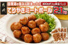 てりやきミートボール!2.1kg!真空小分けパック!_LG8-3305_(都城市) 国産鶏肉 ミートボール 特製てりやきタレ味付 お弁当 おかず 備蓄用 サッと 調理済み 簡単時短調理！ 真空・小分け包装