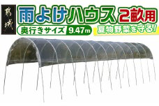 雨よけハウス【2畝用】〈AM-2294〉_DI-J401_(都城市) 雨よけハウス 敏感 夏物野菜を守る 収穫を確保 夏野菜 組立簡単 完全組立式 障害や病気対策 30株 2畝用