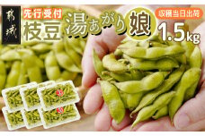 【先行受付】都城産枝豆(湯あがり娘)1.5kg(250g×6P)_11-B402-7_(都城市) 都城産枝豆 湯あがり娘 1.5kg おつまみ 産地直送 先行受付