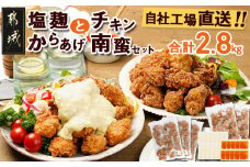 鶏塩こうじからあげとチキン南蛮セット2.8kg _MJ-4420_(都城市) 鶏肉 加工品 からあげ/チキン南蛮 タルタルソース付き ご当地グルメ 若鶏 お弁当/おかず おうち時間 冷凍食品 鶏もも肉