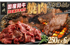 国産和牛切り落し☆韓国風甘辛☆焼肉味付250g×6P_AC-2607_ (都城市) 牛肉 切り落とし 炒め物 国産牛 焼肉 味付 250g 真空