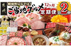 【セレクト定期便】第2弾☆都城市ご当地グルメ定期便(12ヶ月)≪2026年お届け≫_T175-MY01_(都城市) 定期便 宮崎SPF豚 高千穂牧場ヨーグルト 宮崎牛ロースステーキ チキン南蛮 完熟マンゴー 豚わくわく 本格うなぎ ハンバーグ 栗金 ミックスナッツ 炭火焼鶏 黒毛和牛赤身すき焼き