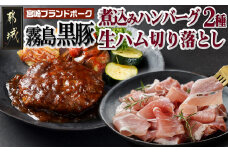 霧島黒豚煮込みハンバーグ2種&生ハム切り落としセット_AA-2811_(都城市) 霧島黒豚 煮込みハンバーグデミグラスソース仕立て 煮込みハンバーグ和風おろしソース仕立て 生ハム切り落とし