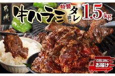牛ハラミ タレ漬け1.5kg≪みやこんじょ特急便≫_14-3304-Q_(都城市) 味付き牛ハラミ 牛肉 希少部位 300gパック 真空 小分け 1500g 焼肉 バーベキュー