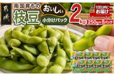 ≪小分けパック≫南国育ちのおいしい枝豆2kg≪みやこんじょ特急便≫_LG-3322-Q_(都城市) 南九州産 急速凍結 塩ゆで 小分け250g おつまみ お弁当 おかず おやつ