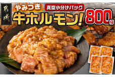 やみつき牛ホルモン800g!(真空小分け)_LG8-3307_(都城市) 牛ホルモン 味付き 200g×4P 800g 小分け 真空パック