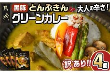 【訳あり】※賞味期限：2025年12月5日まで※「黒豚とんぷきん」大人の辛さ☆グリーンカレー(辛口) 200g×4個_LC-5901_(都城市) 