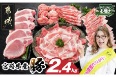 宮崎県産豚わくわく2.4kgセット(真空)≪みやこんじょ快速便≫_14-8406-s-R_(都城市) 豚肉 豚肉セット 宮崎県産豚 しゃぶしゃぶ バラ 焼肉 切り落とし 肩ローススライス ロース とんかつ ミンチ 使い勝手抜群 小分け 真空
