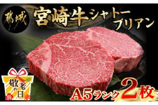 【敬老の日】宮崎牛シャトーブリアン(A5)150g×2枚≪真空≫≪9月11日～15日お届け≫_AI-0103-KG_(都城市) 都城産宮崎牛 A5 シャトーブリアン 150g×2枚 真空 ステーキソース小袋 塩こしょう小袋 贈答用
