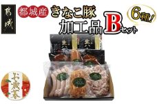 【お歳暮】「きなこ豚」加工品Bセット≪11月17日～12月21日お届け≫_MJ-1209-WG_(都城市) きなこ豚 ブランドポーク プレスハム ソーセージ 生ウインナー 味噌漬け ベーコン 生ハム 加工品 おかず 冷凍