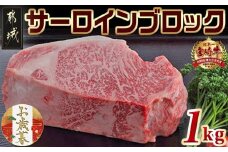 【お歳暮】宮崎牛サーロインブロック1kg≪11月17日～12月21日お届け≫_AF-2501-WG_(都城市) サーロインブロック肉 1キロ 肉のながやま 自社飼育 牛肉 焼肉 ステーキ すき焼き キャンプ ギフト お歳暮