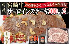 【お歳暮】宮崎牛サーロインステーキ200g×2≪11月17日～12月21日お届け≫_18-2501-WG_(都城市) 都城産宮崎牛 サーロインステーキ 200g×2枚 塩コショー・ステーキソース付き ギフト お歳暮