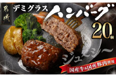 国産の牛豚合挽☆デミグラスハンバーグ20個_MJ-3648_(都城市) _デミグラス ハンバーグ 沸騰 簡単 ボイル 合挽き 真空個包装