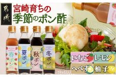 宮崎育ちの季節のポン酢≪いちご・レモン・へべす・柚子≫_LG-3327_(都城市) 果物 調味料 ゆず 200ml×各1本 旬の食材 旬の果物 自然な甘み いちご レモン へべす 柚子 ドレッシング サラダ