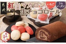 【年内お届け】紅白マカロン＆生チョコロール≪2025年12月15日～31日お届け≫_AC-C205-HNY_(都城市) 