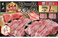【年内お届け】宮崎牛ローススライス(500g×2P)≪2025年12月15日～31日お届け≫_AE-N402-HNY_(都城市) 宮崎県産 宮崎牛 ロース スライス すき焼き しゃぶしゃぶ 1kg 贈答用 ギフト