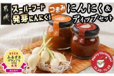 【☆クリスマス☆】スーパーフード!つまみにんにく&ディップセット≪12月20日～23日お届け≫_AA-C902-OJX_(都城市) 発芽にんにく味噌 発芽にんにく醤油糀 国産にんにく レシピ入り にんにく特有のにおい残りが少ない クリスマス