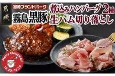 【☆クリスマス☆】霧島黒豚煮込みハンバーグ2種&生ハム切り落としセット≪12月20日～23日お届け≫_AA-2811-OJX_(都城市) 霧島黒豚 煮込みハンバーグデミグラスソース仕立て 煮込みハンバーグ和風おろしソース仕立て 生ハム切り落とし クリスマス