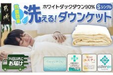 抗菌防臭加工洗えるダウンケット ホワイトダック90%【S】≪みやこんじょ快速便≫_AE-E105-R_(都城市) 羽毛布団 寝具 抗菌防臭加工 ダウン SEKアレルGプラス加工 日本製 肌掛け布団 シングル