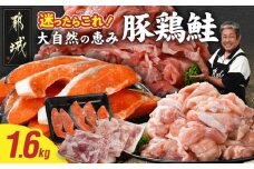 ≪肉×魚≫小分け3種セット(豚切り落とし250g×2P・鶏モモカット済300g×2P・銀鮭500g)_13-8402_(都城市) 小分けパック 冷凍 お弁当 おかず