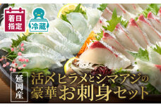 【冷蔵】延岡産活〆ヒラメとシマアジの豪華お刺身セット 【最短14日後以降発送可】 チルド冷蔵 旬 国産 宮崎県延岡市 送料無料 請関水産 N019-YZC623