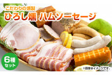 【齋藤精肉店】こだわりの燻製ひろし燻ハム・ソーセージ６種セット 詰め合わせ 手作り 自家製 保存料 不使用 保存料無添加 ベーコン スモーク チーズ ヒレハム フライッシュケーゼ ロースハム 国産 宮崎県延岡市 冷蔵 送料無料 N0101-YZA360